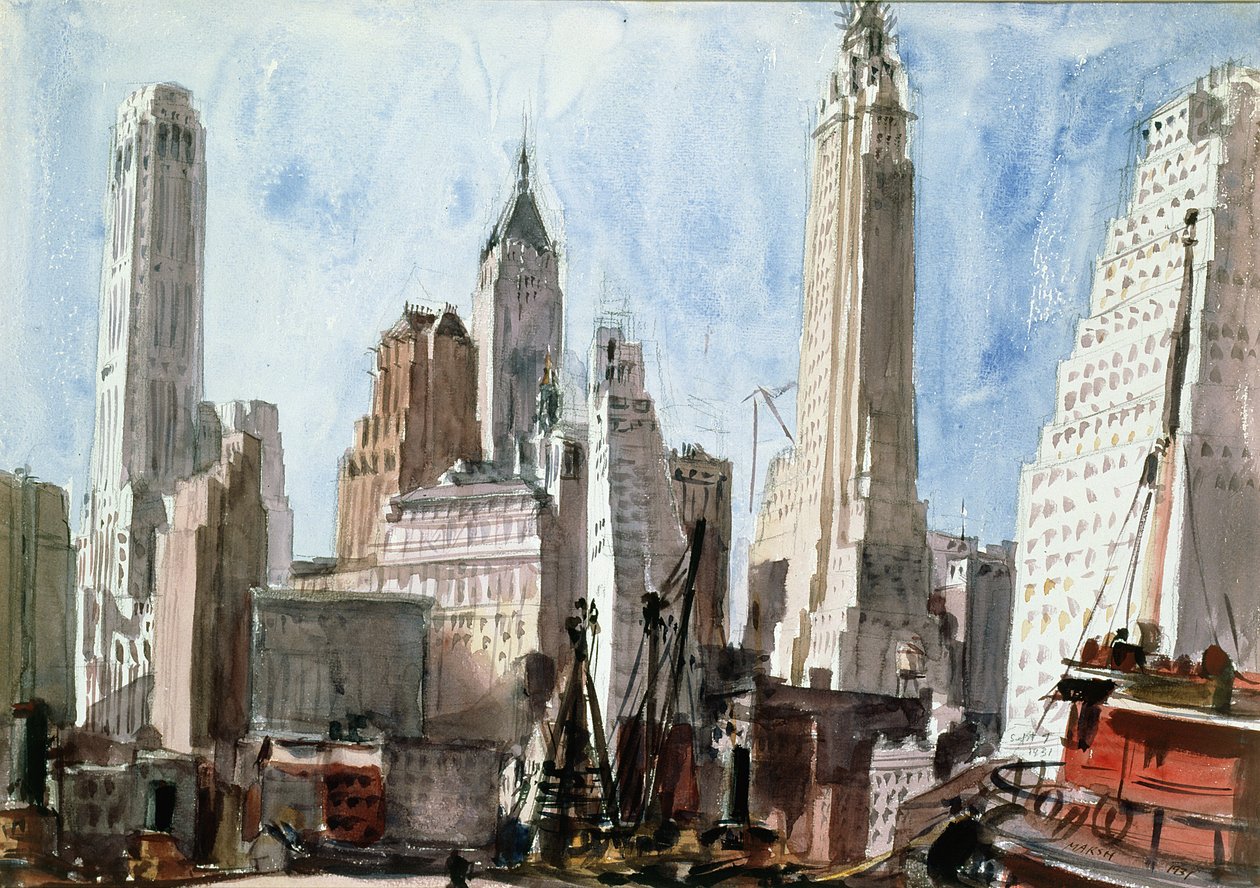 Skyscrapers by Reginald Marsh