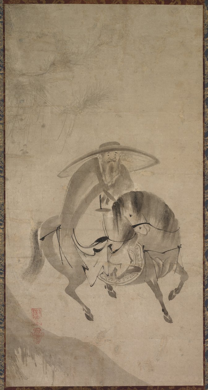 Su Dongpo Riding a Donkey, late 16th to early 17th century by Reietsu