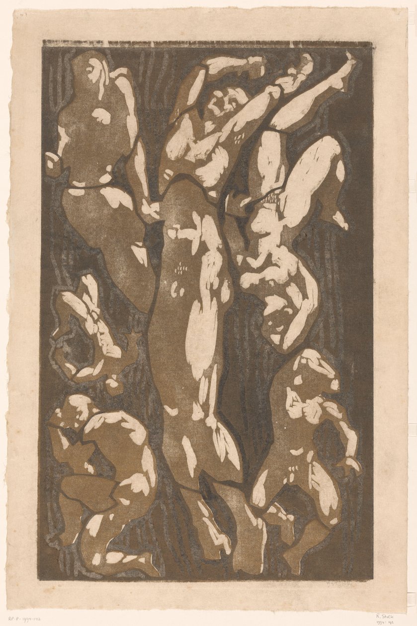 Composition with Six Human Figures by Reijer Stolk (signed by artist)