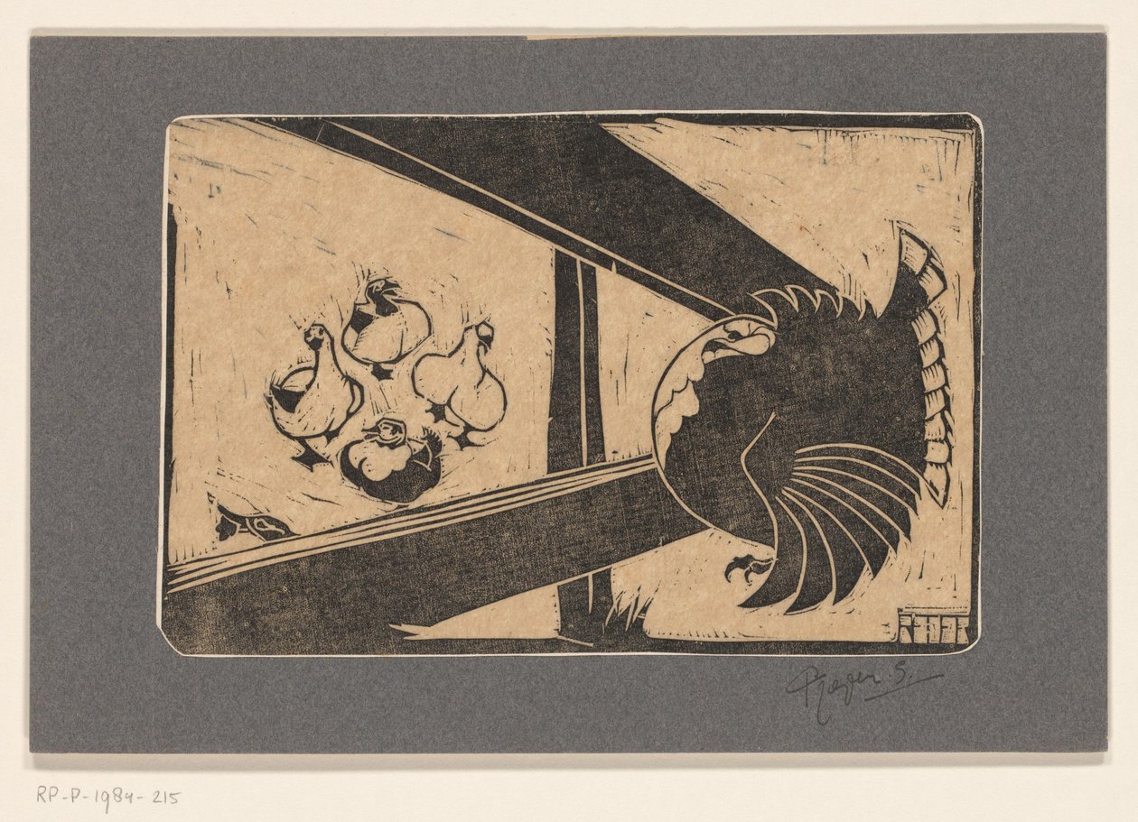 Turkey and Ducks by Fence by Reijer Stolk (signed by artist)