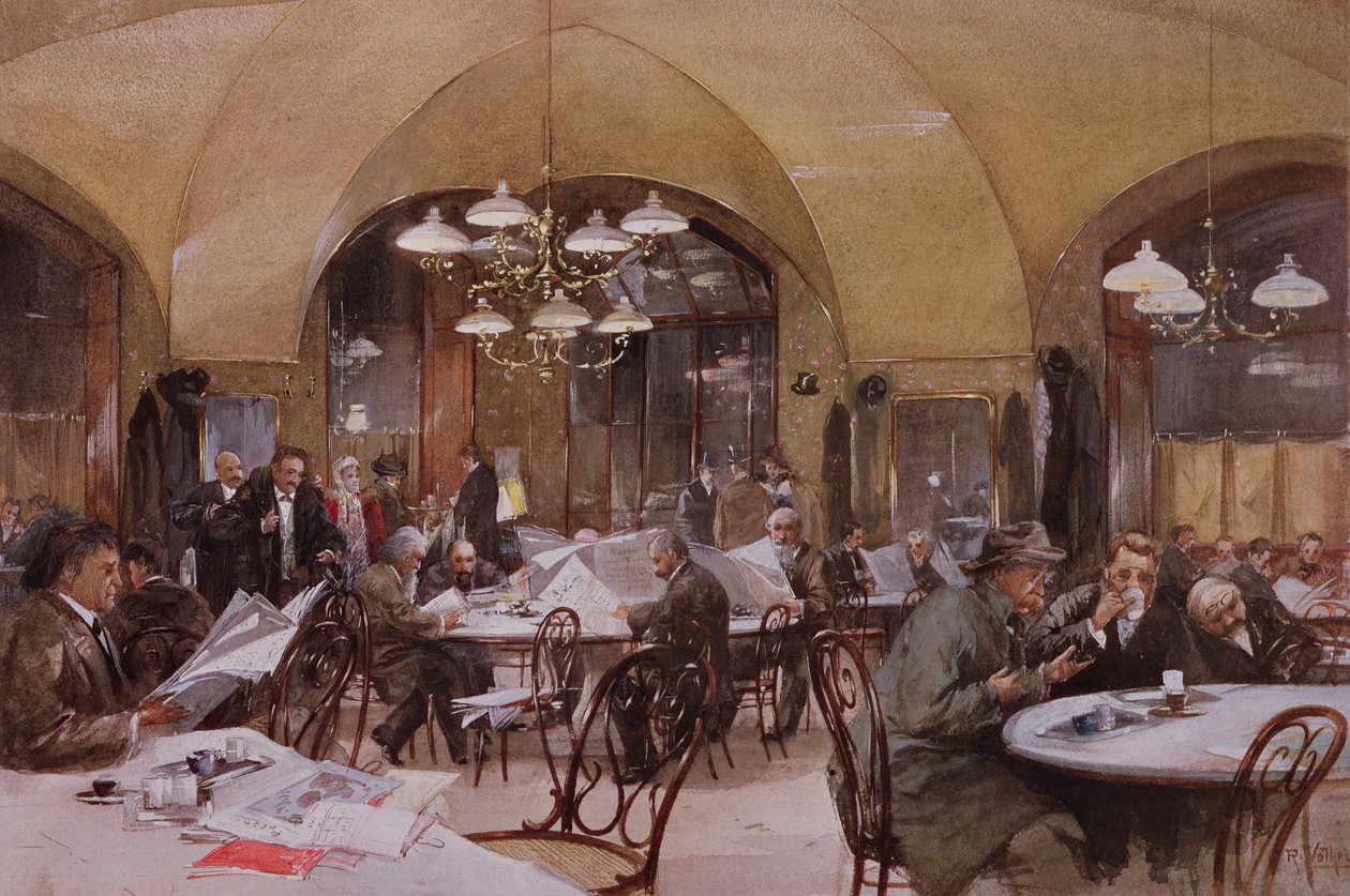 Cafe Griensteidl, Vienna, 1890 by Reinhold Volkel