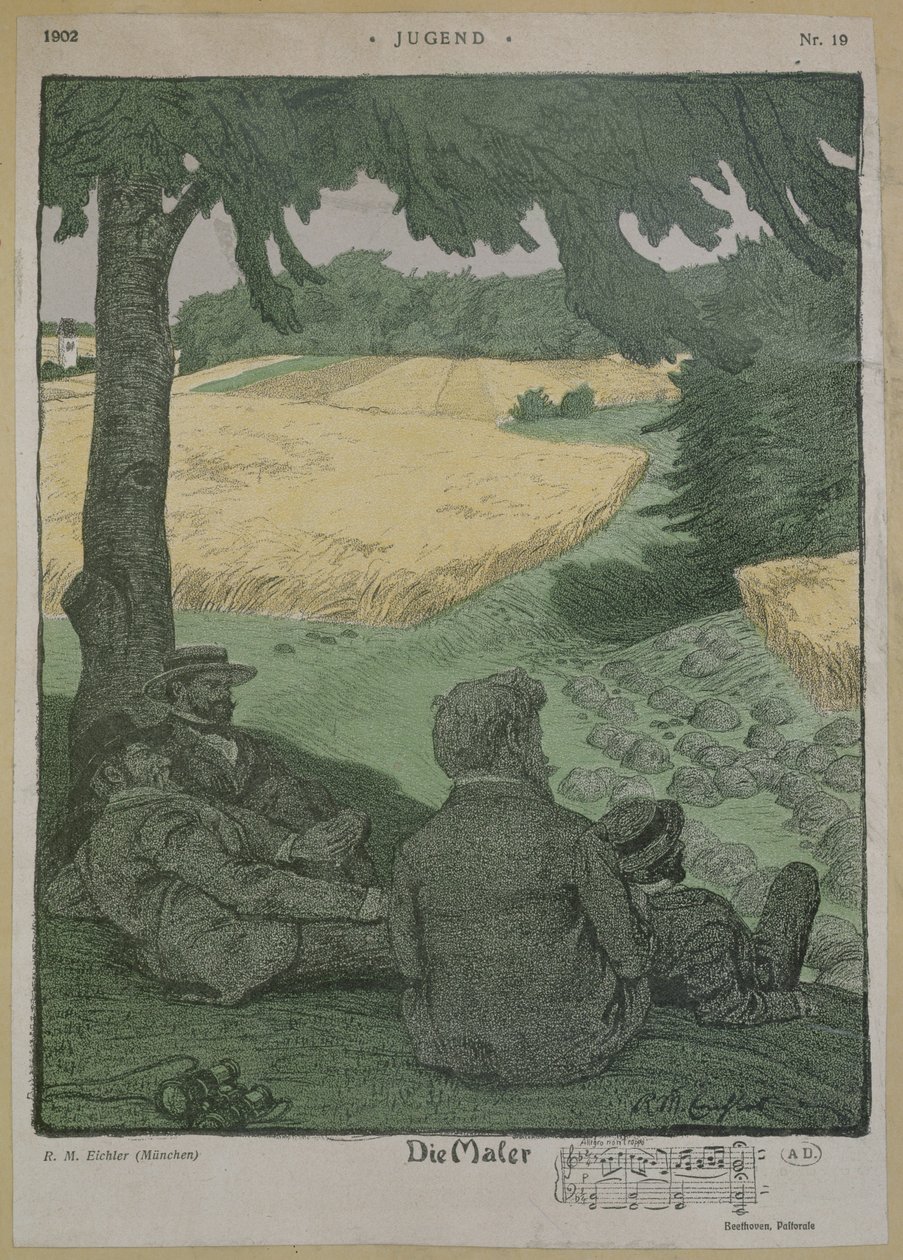 Painters observing nature, illustration from 