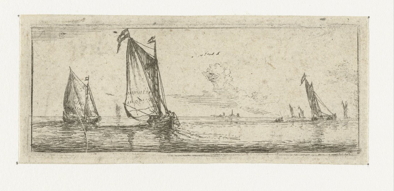 Small Seascape with Two Barques (Small Seascapes) by Reinier Nooms