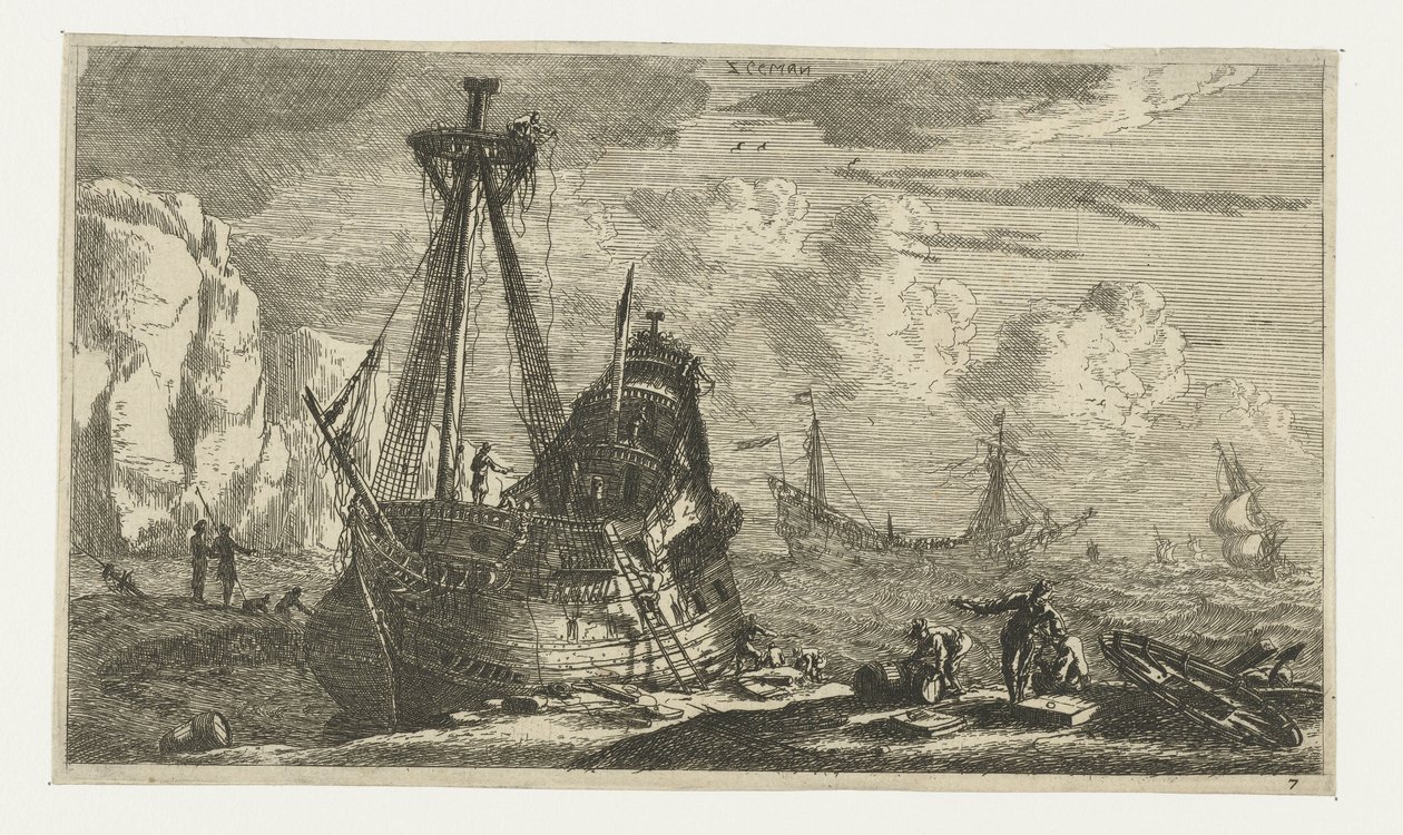 Dismantled Sailing Ship by Reinier Nooms