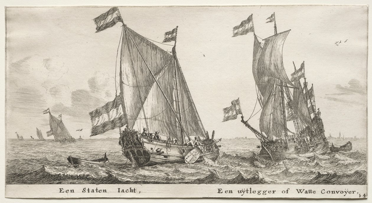 Ships of Amsterdam: Dutch Admiralty Yacht, A Guard Ship by Reinier Nooms