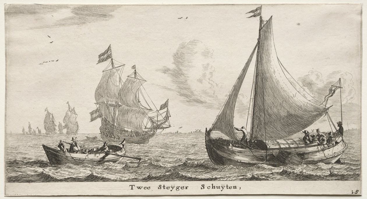 Ships of Amsterdam: Two Pier Boats by Reinier Nooms