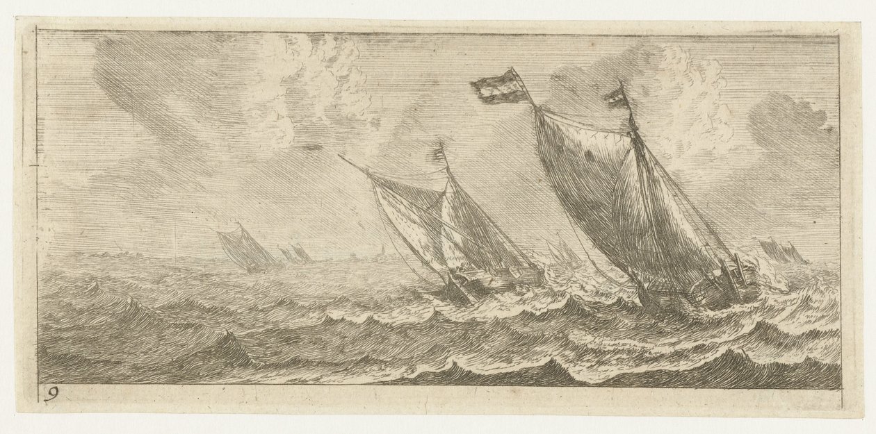 Ferries on a Rough Sea (series title: Various Embarkations and Similar Events) by Reinier Nooms