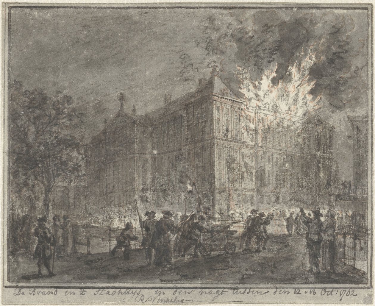 Fire in the Town Hall of Amsterdam, 1762 by Reinier Vinkeles (I)