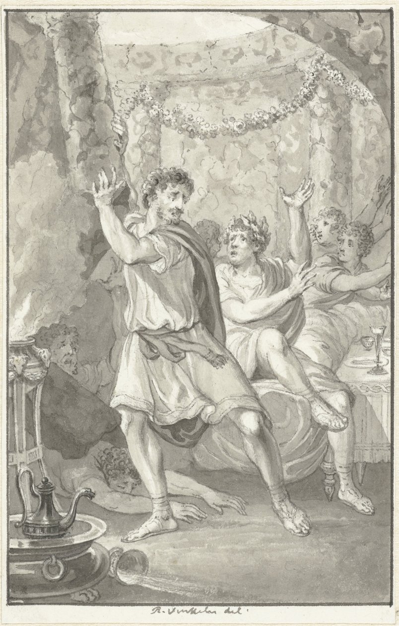 Lucius Aemilius Sejanus Saves the Life of Tiberius by Reinier Vinkeles (I)