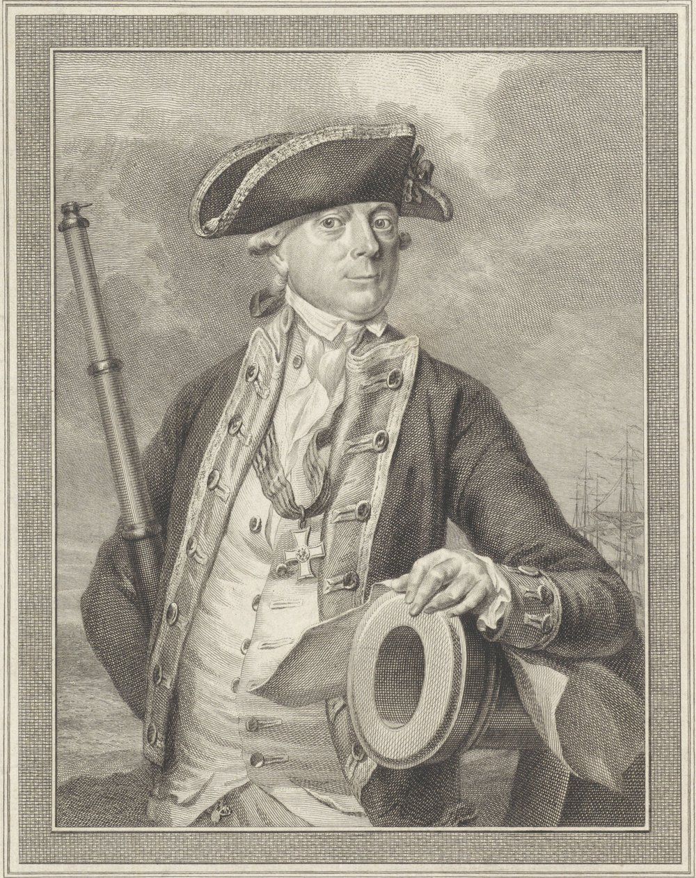 Admiral Jan Hendrik van Kinsbergen 1735-1819, Count of Doggersbank, 1781 by Reinier Vinkeles