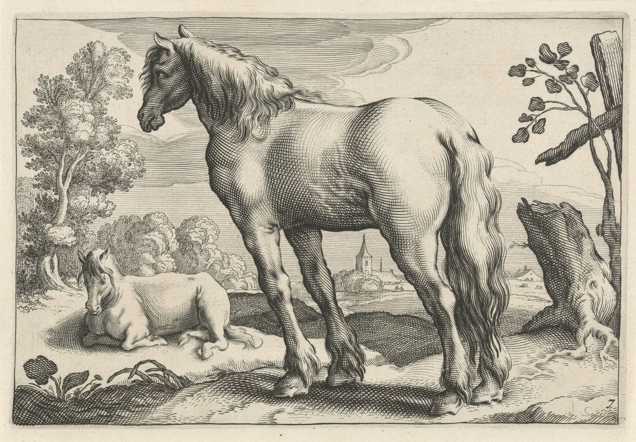 Landscape with Two Horses by Reinier van Persijn