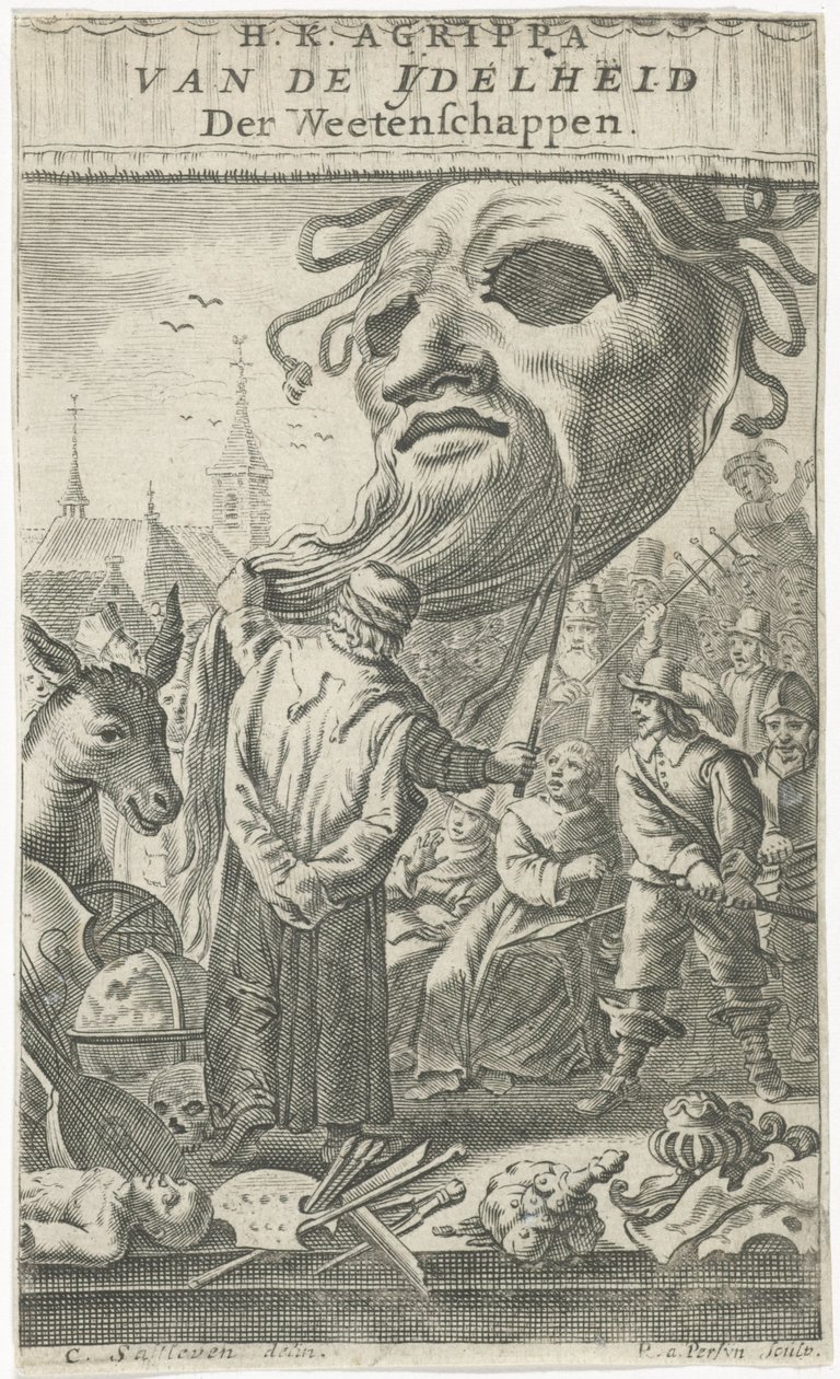 Satire on the Arts (Title Page for: J. Oudaen, Agrippa, on the Vanity of Sciences, 1661) by Reinier van Persijn
