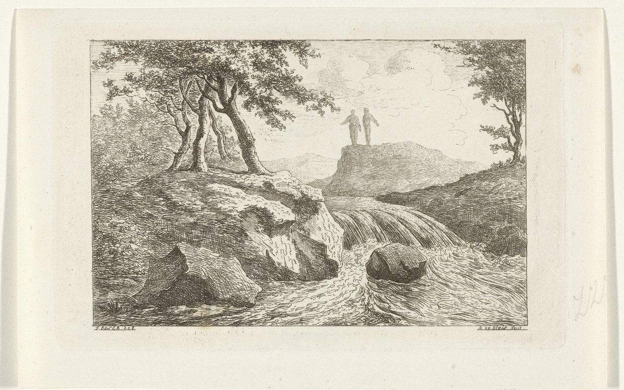 Landscape with Waterfall by Reinierus Albertus Ludovicus baron van Isendoorn à Blois