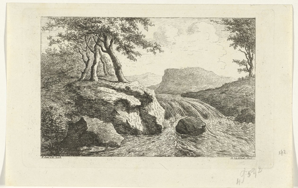 Landscape with Waterfall by Reinierus Albertus Ludovicus baron van Isendoorn à Blois