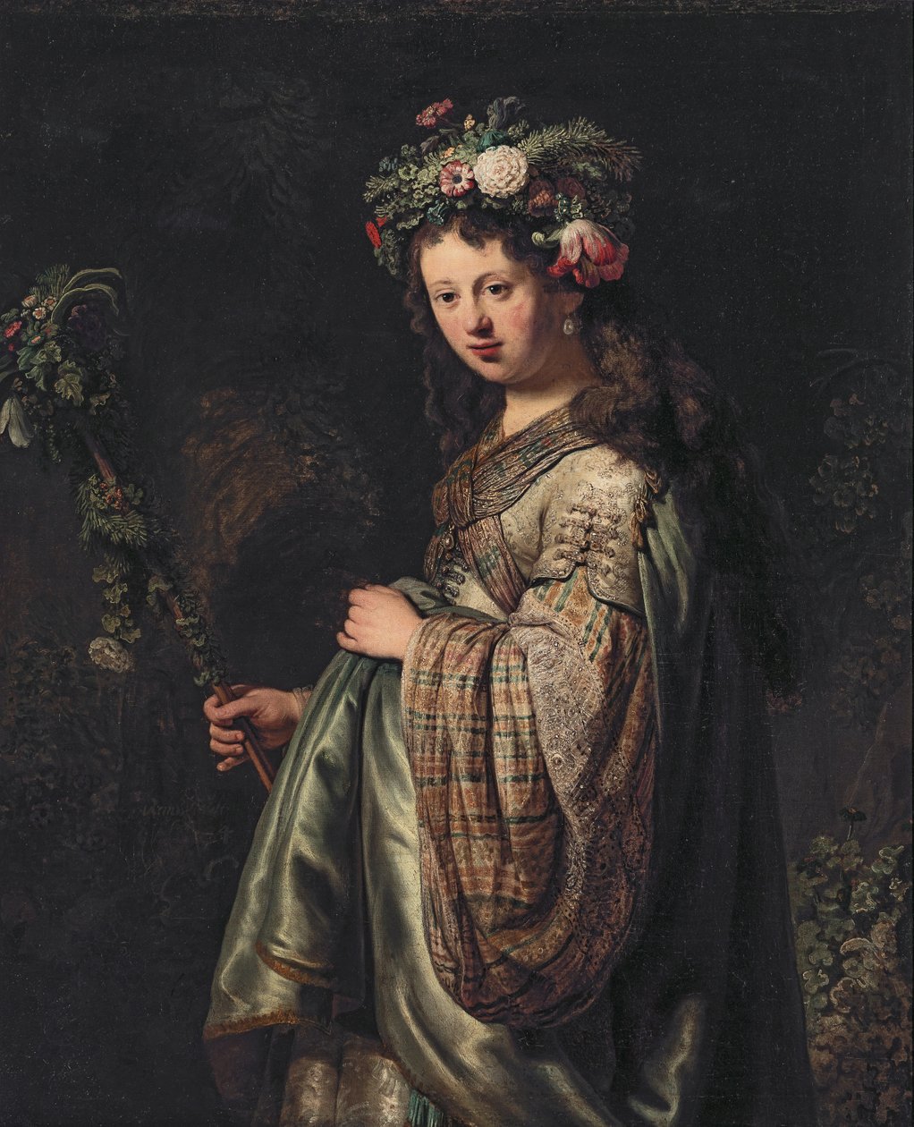 Saskia van Uylenburgh as Flora by Rembrandt van Rijn