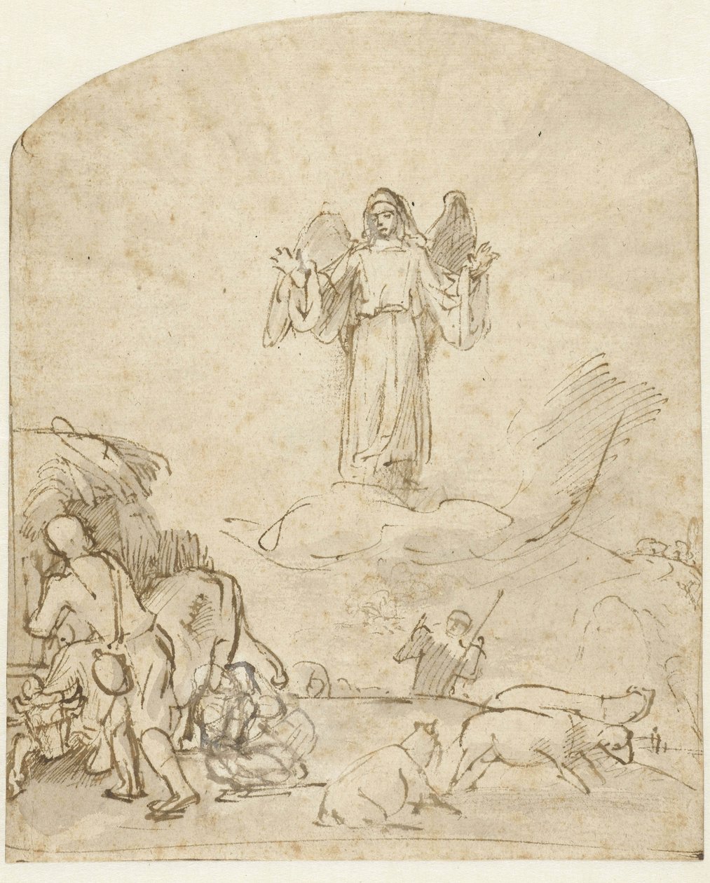 Annunciation to the Shepherds by Rembrandt van Rijn
