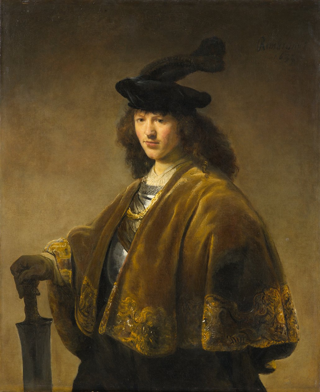 Young Man with a Sword by Rembrandt Harmensz. van Rijn circle of Rembrandt Harmensz. van Rijn circle of