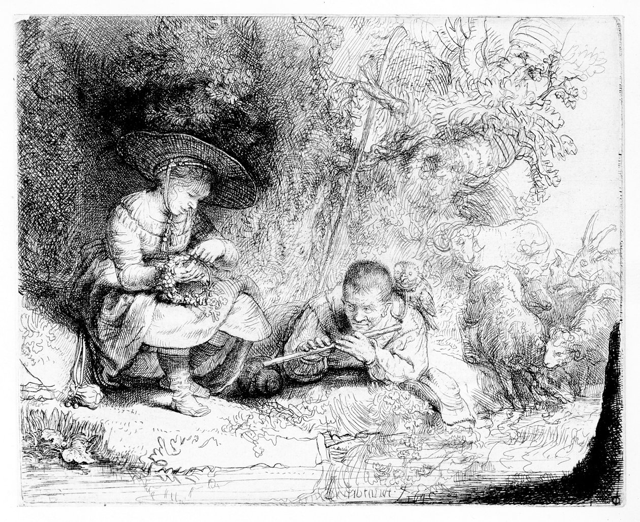 The Flute Player by Rembrandt van Rijn