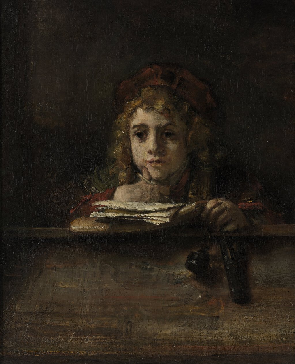 Titus at his Desk by Rembrandt van Rijn