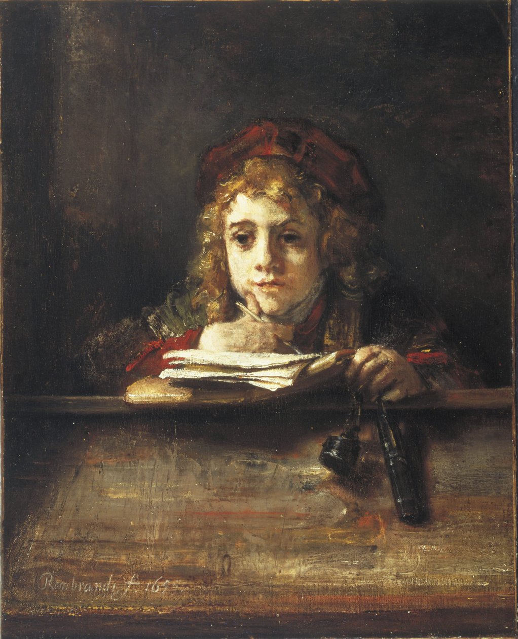 Titus at His Desk by Rembrandt van Rijn