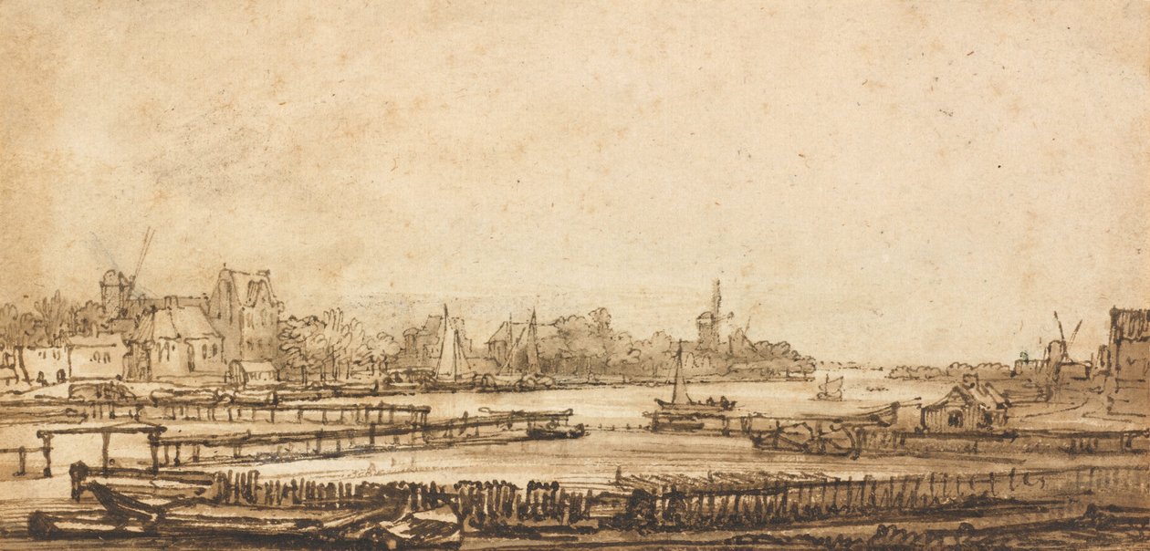 View over the Amstel from the Rampart by Rembrandt van Rijn
