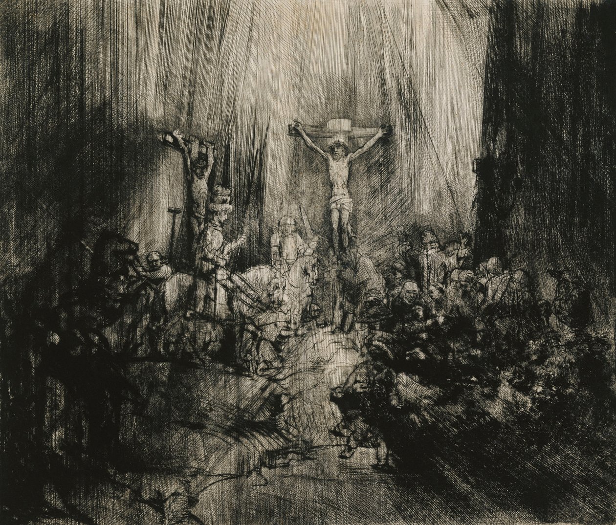 Christ Crucified Between the Two Thieves - "The Three Crosses" by Rembrandt van Rijn