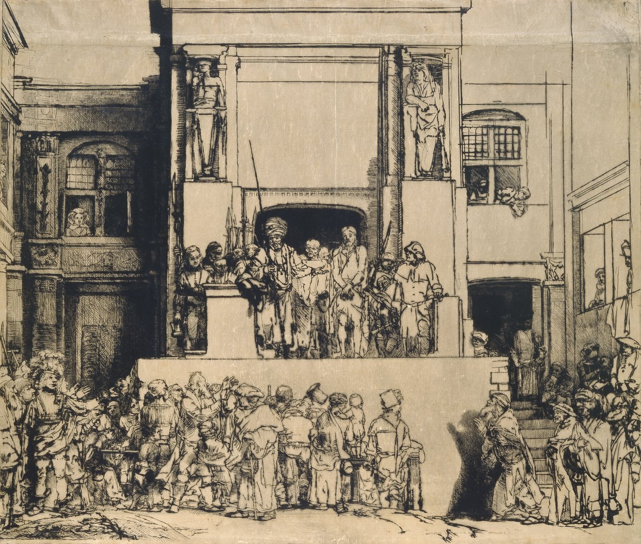 Christ presented to the people: oblong plate by Rembrandt van Rijn