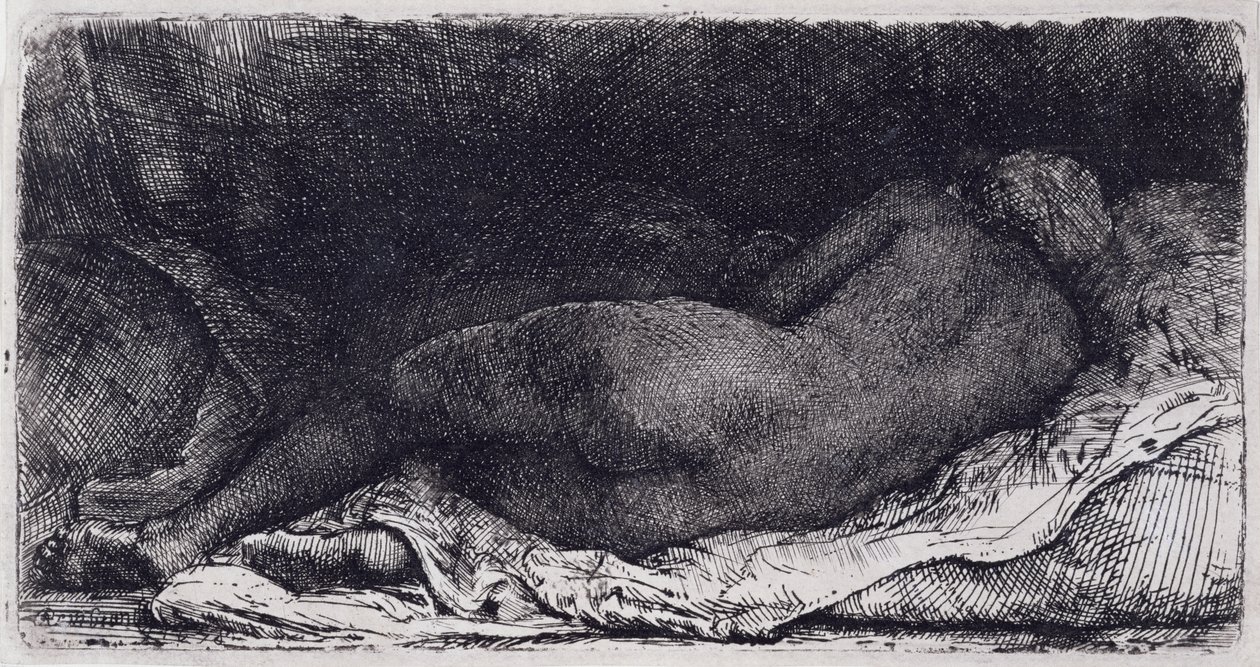Negress Lying Down by Rembrandt van Rijn