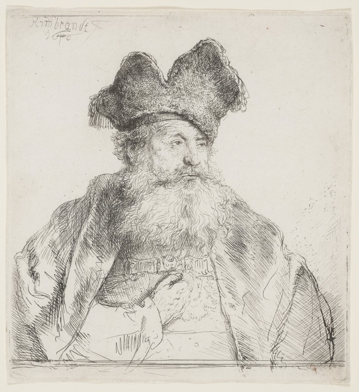 Old Man with a Divided Fur Cap by Rembrandt van Rijn