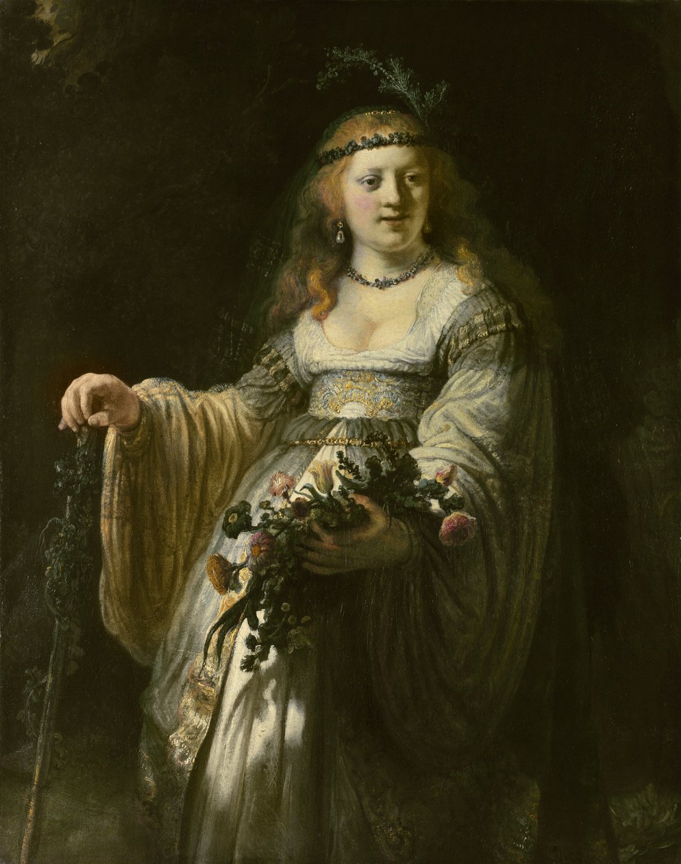 Saskia van Uylenburgh in Arcadian Costume by Rembrandt van Rijn
