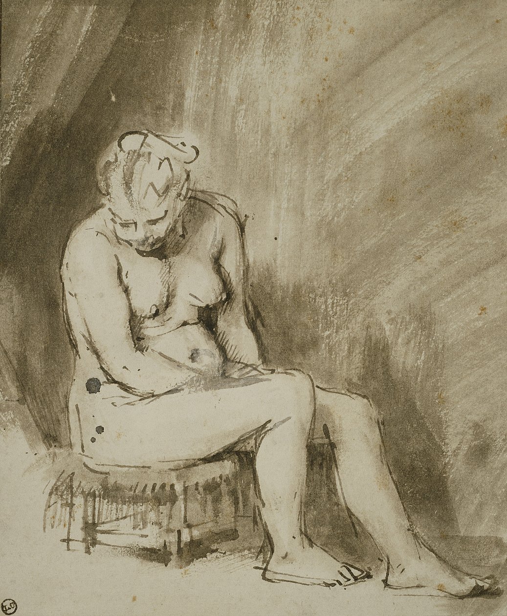 Seated Female Nude by Rembrandt van Rijn
