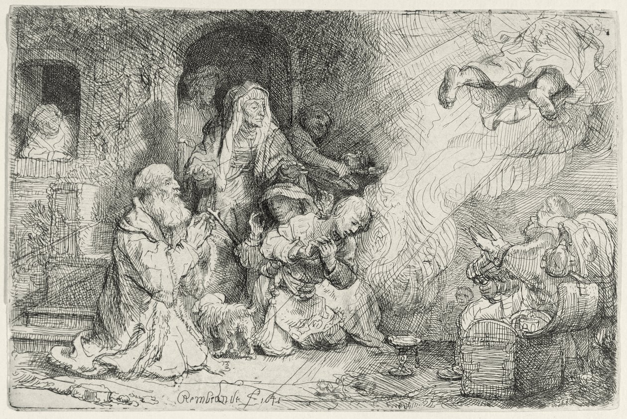 The Angel Departing from the Family of Tobias by Rembrandt van Rijn