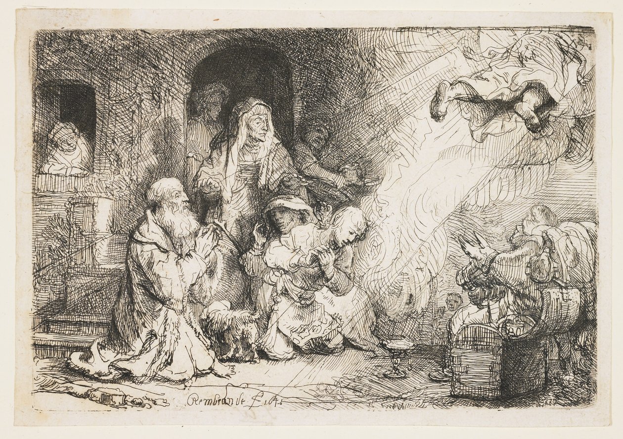 The Angel Departing from the Family of Tobias by Rembrandt van Rijn