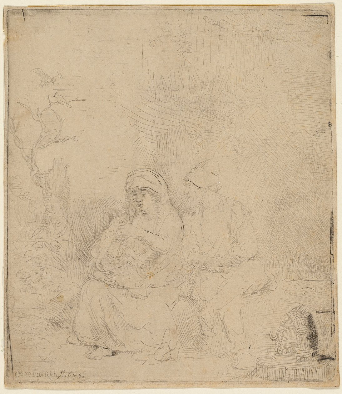 The Rest on the Flight into Egypt by Rembrandt Harmensz. van Rijn