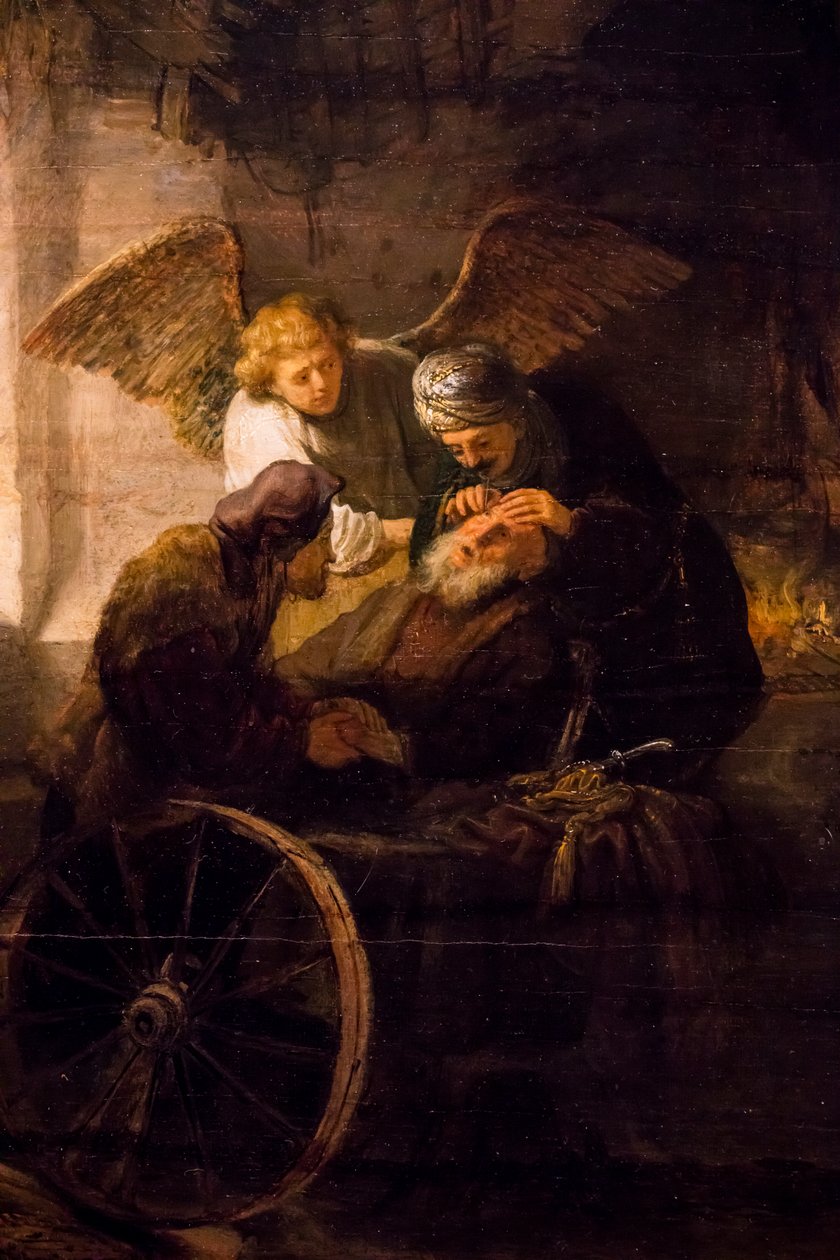 Tobias Heals His Blind Father by Rembrandt Harmensz. van Rijn