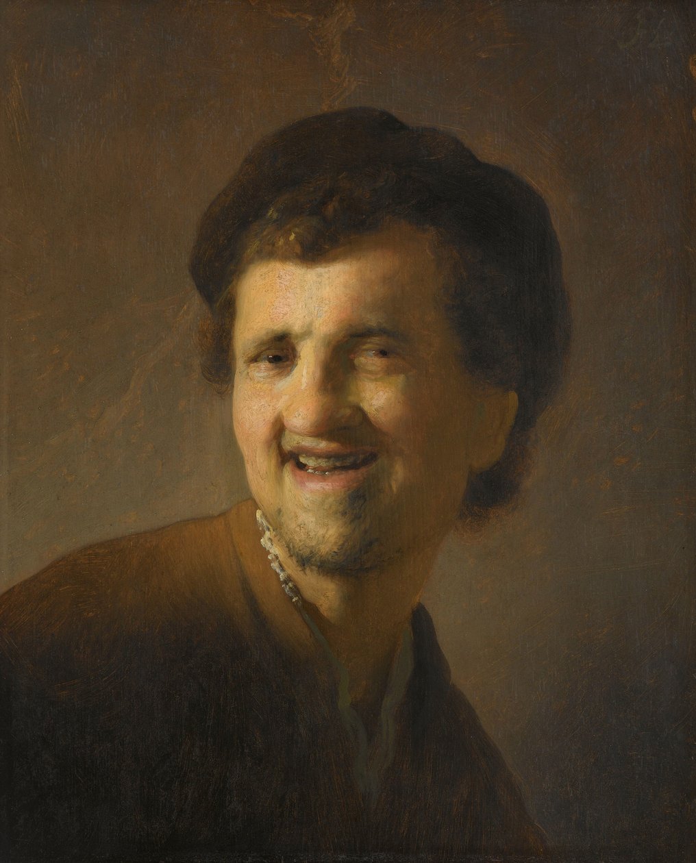 Laughing Young Man by Rembrandt van Rijn (circle of)