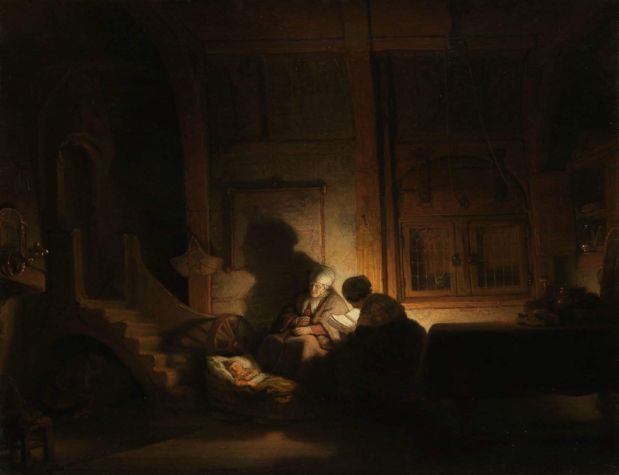 The Holy Family at Night by Rembrandt van Rijn (workshop of)