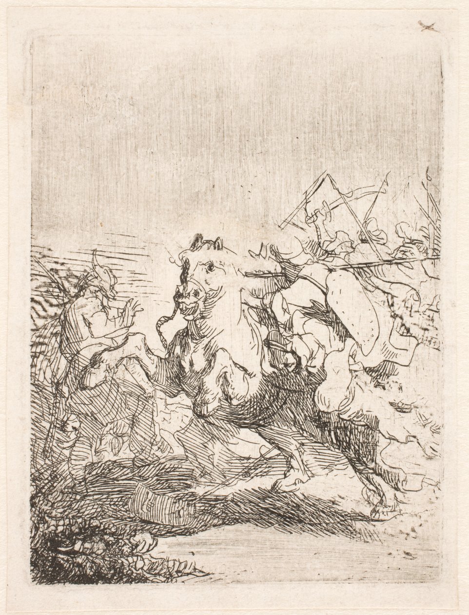 A Cavalry Fight by Rembrandt van Rijn