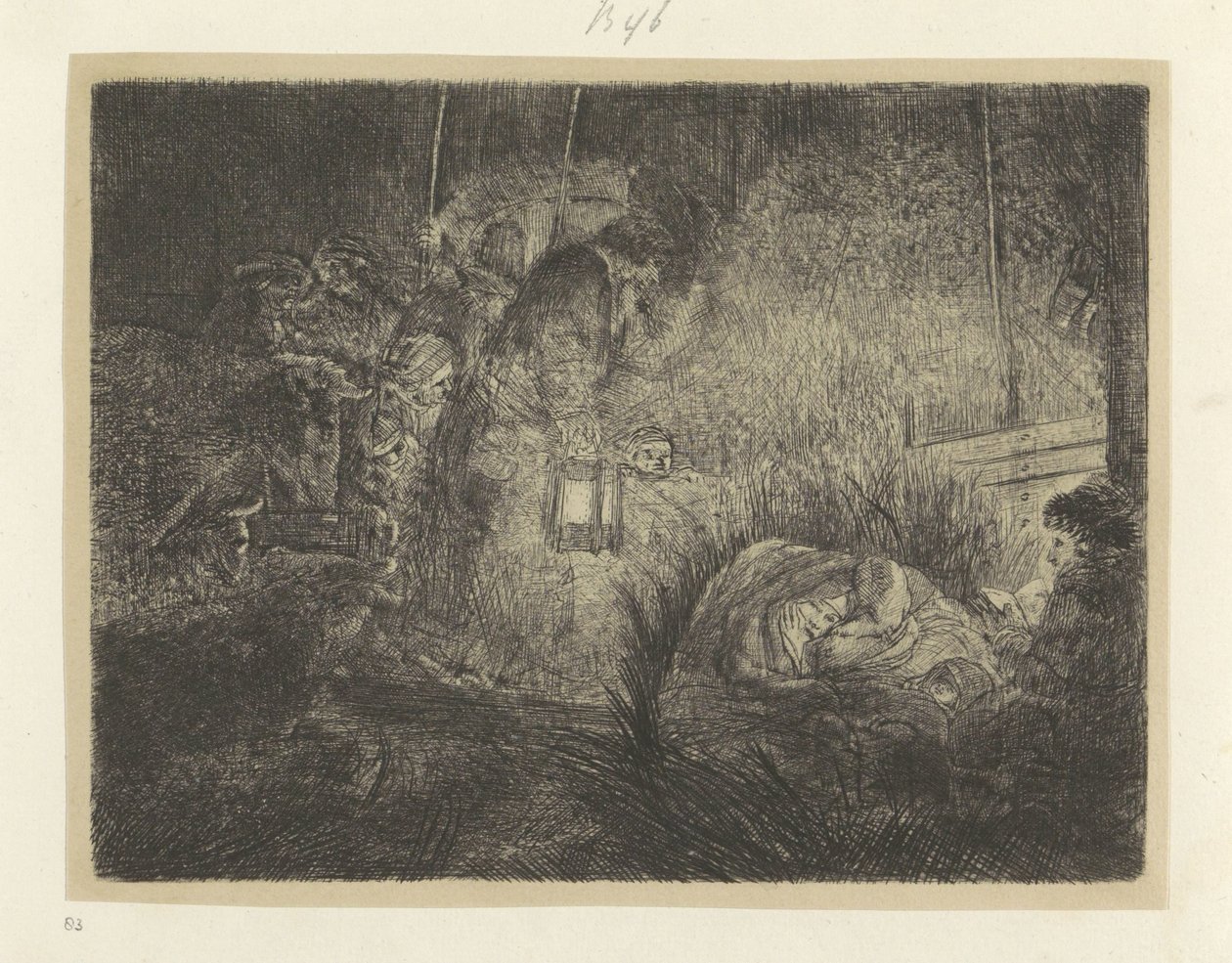 Adoration of the Shepherds: Night Scene by Rembrandt van Rijn