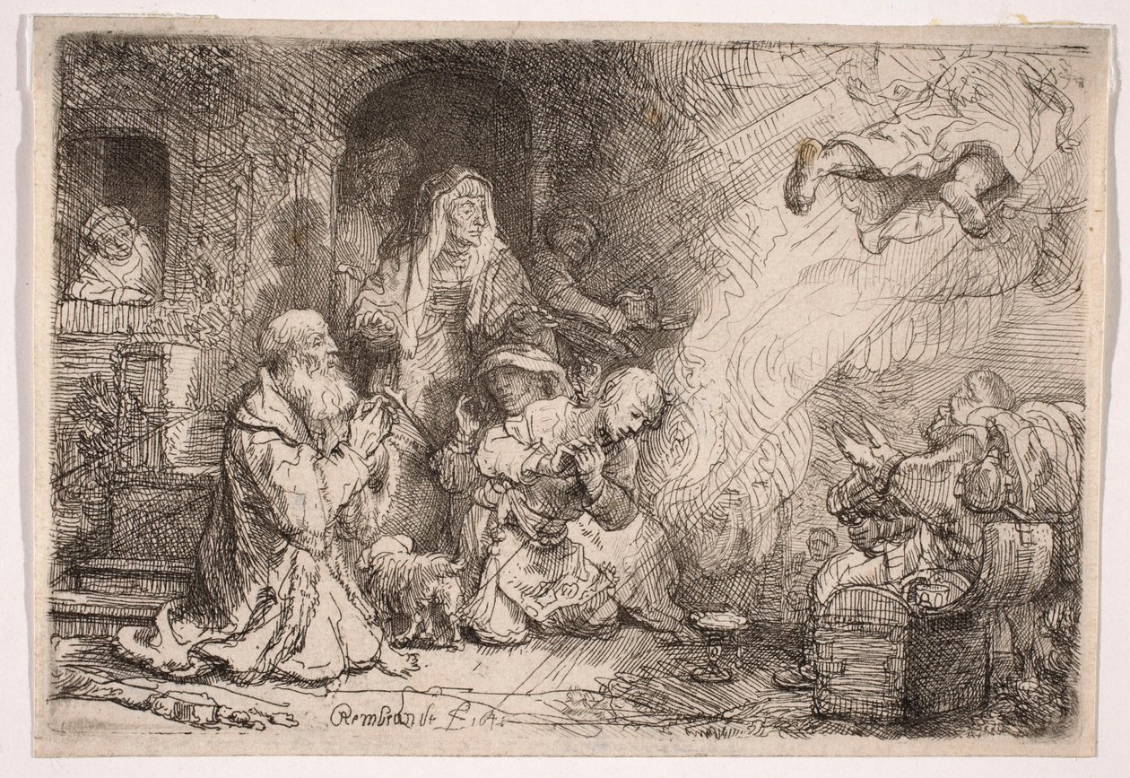 Angel Leaving the Family of Tobias by Rembrandt van Rijn