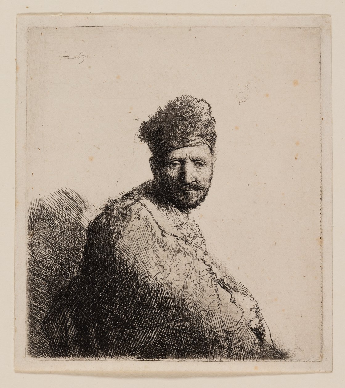 Bearded Man, in Furred Oriental Cap and Robe by Rembrandt van Rijn