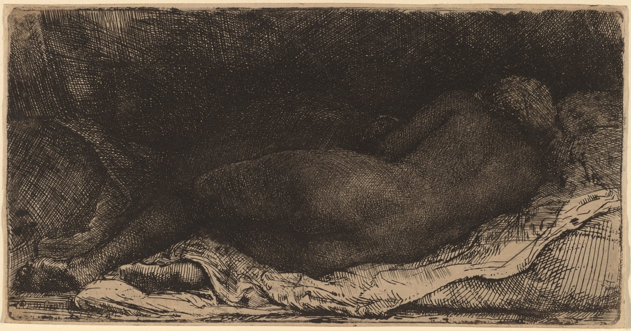 Black Woman Lying Down by Rembrandt van Rijn