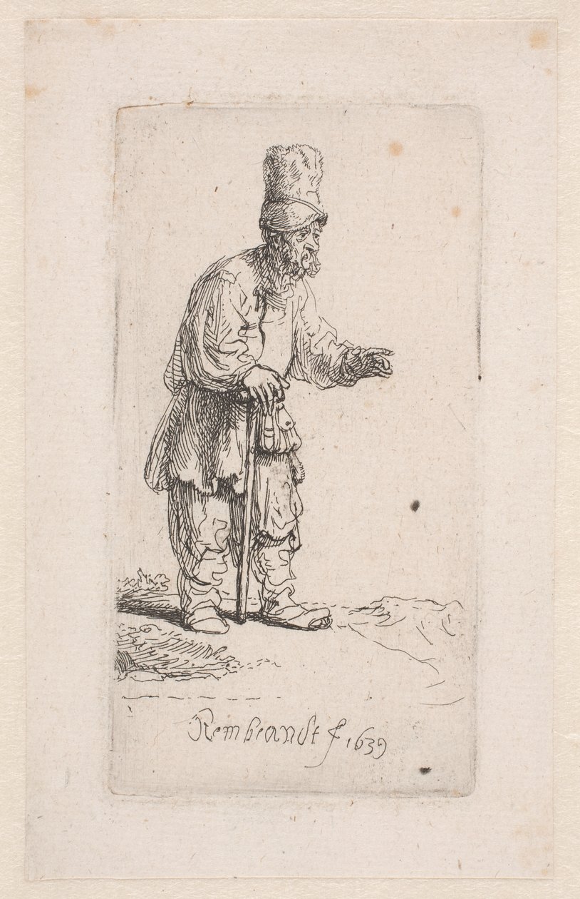 Peasant Leaning on a Stick by Rembrandt van Rijn