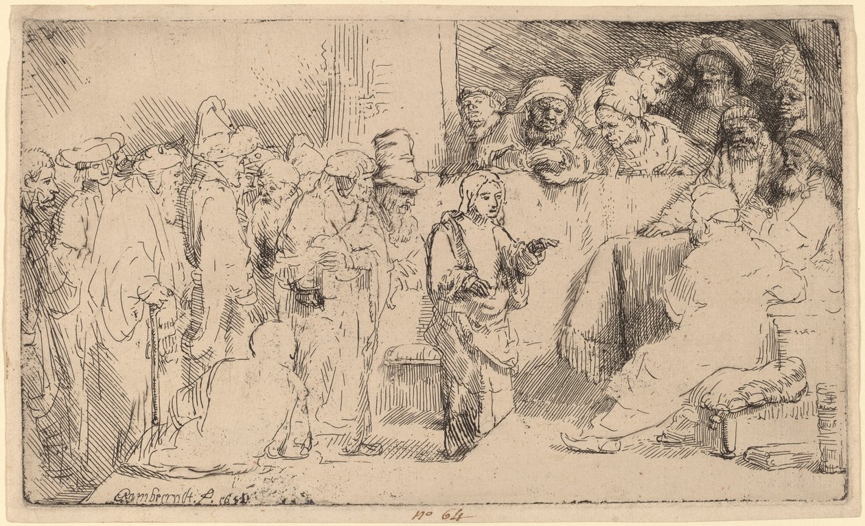 Christ Disputing with the Doctors: A Sketch by Rembrandt van Rijn