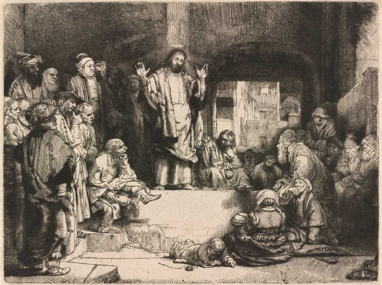Christ Preaching by Rembrandt van Rijn