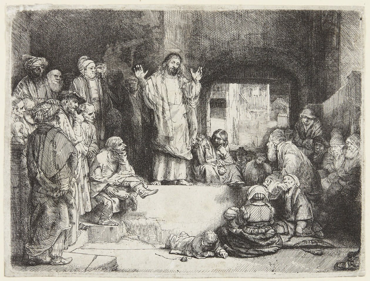 Christ Preaching by Rembrandt van Rijn