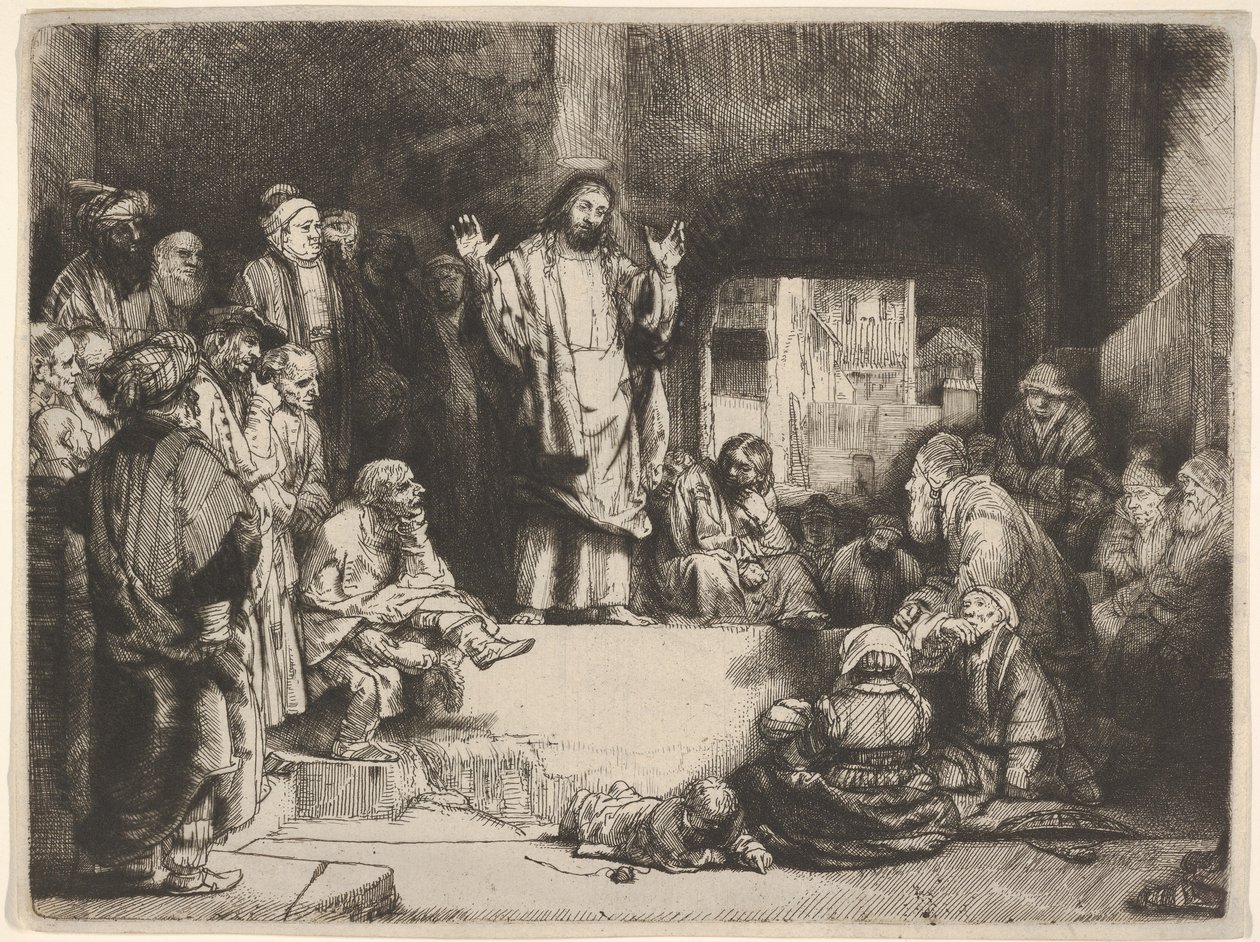 Christ Preaching, Called La Petite Tombe by Rembrandt van Rijn