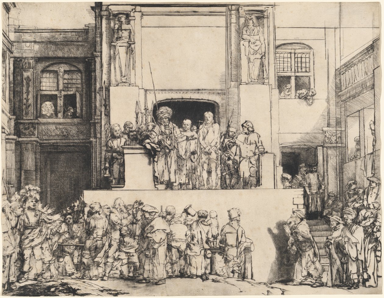 Christ Presented to the People: Oblong Plate by Rembrandt van Rijn