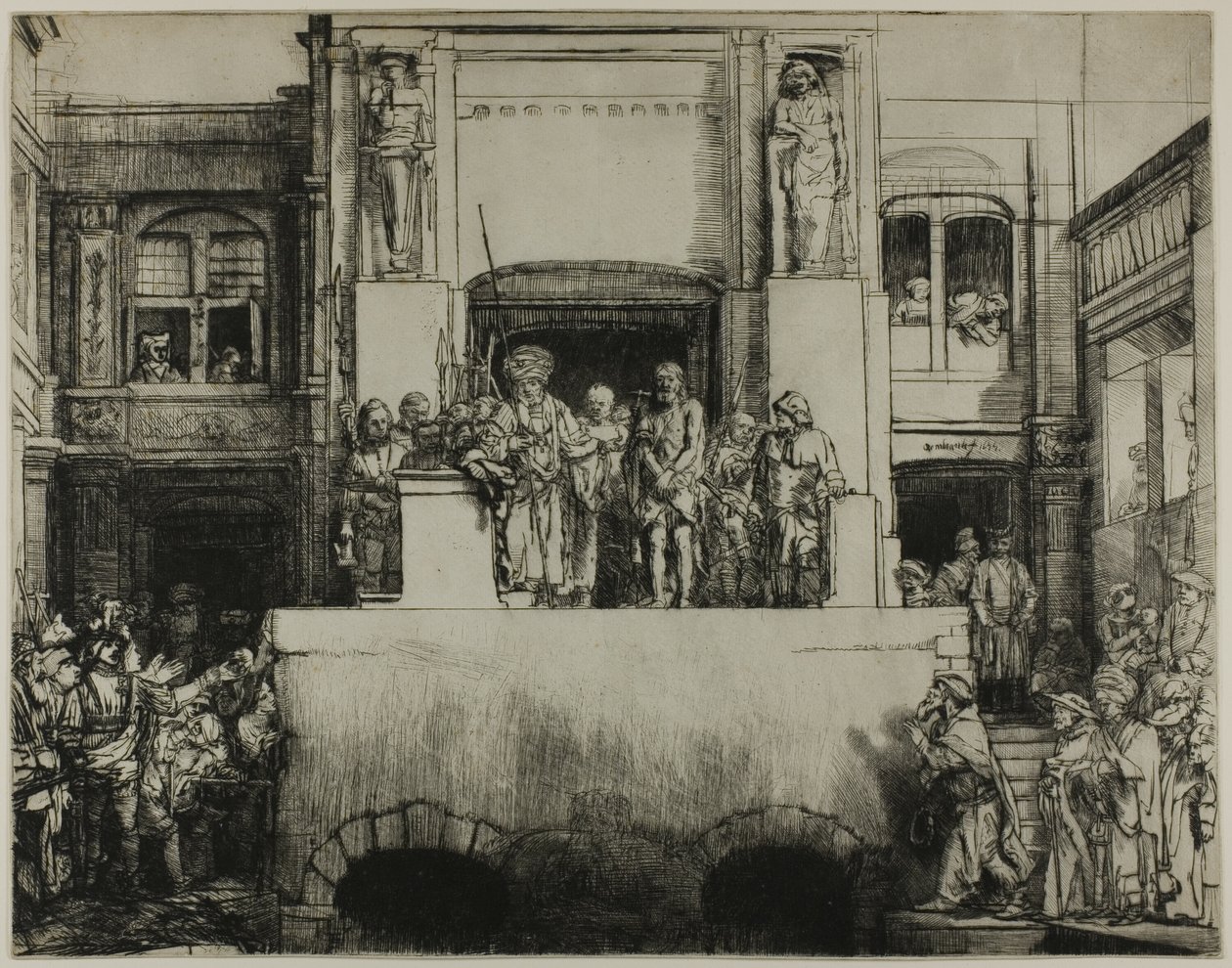 Christ Presented to the People: Oblong Plate by Rembrandt van Rijn
