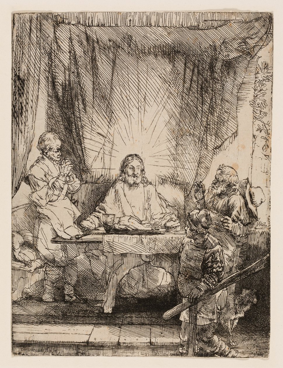 Christ at Emmaus: The Larger Plate by Rembrandt van Rijn